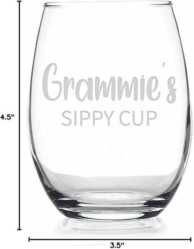 Miniatura 3 de HTDesigns Grammie's Sippy Cup Copa de vino sin tallo, regalo del día de la madre, regalo de vino Grammie - Regalo para el primer Grammie - Copa de