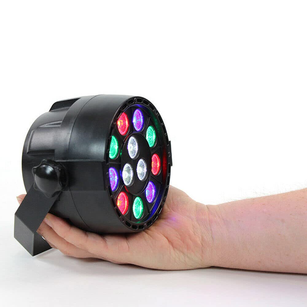 4 Stück Bühnenlicht Set, 12 Led Par Scheinwerfer Bühnenlicht, Licht Scheinwerfer Disco Licht mit 0-100% Dimmer Musiksteuerung Strobe-Effekt, für Show Party Dj