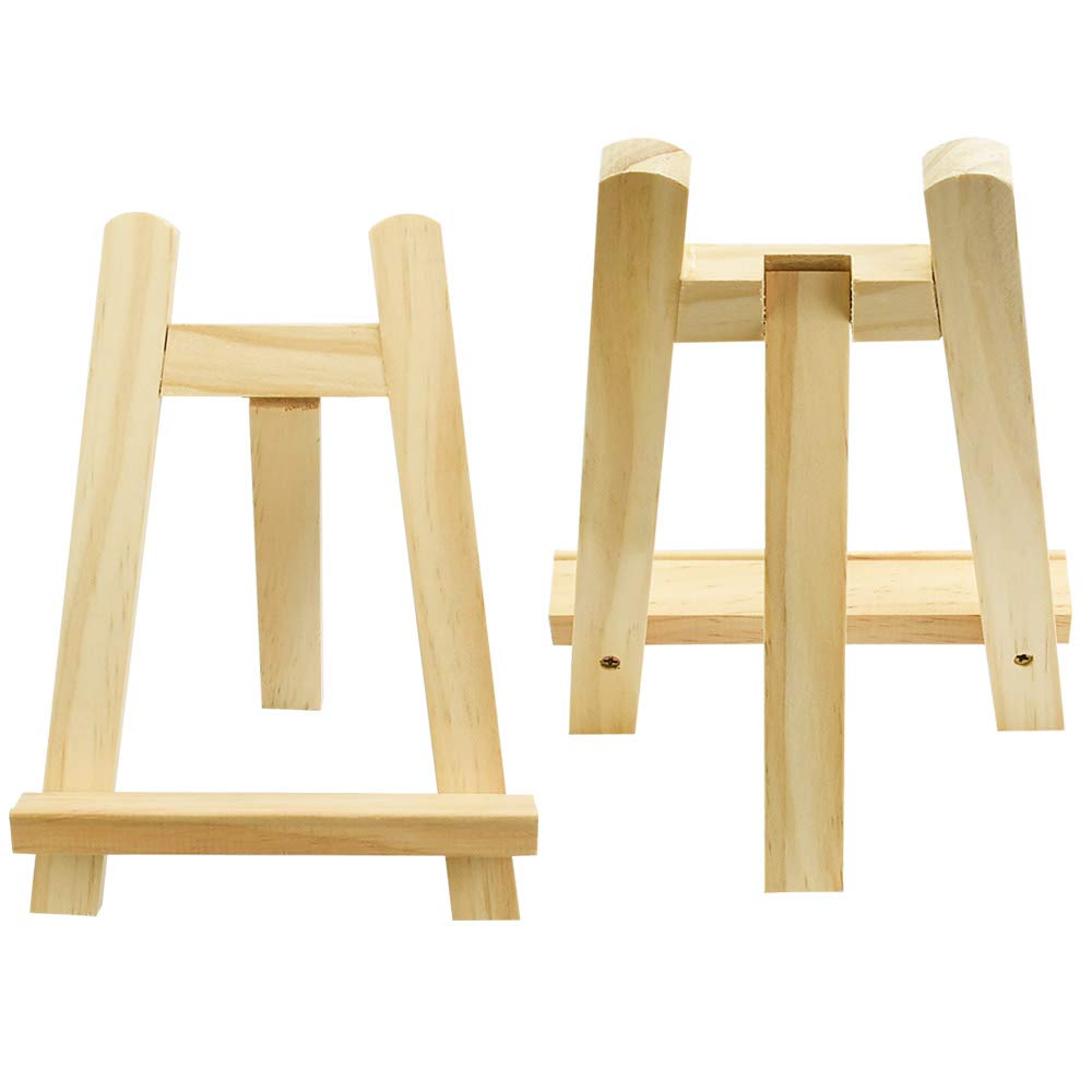 TANCUDER 2 PCS Wooden Easel Table Top Mini Wood Artist AFrame Easel
