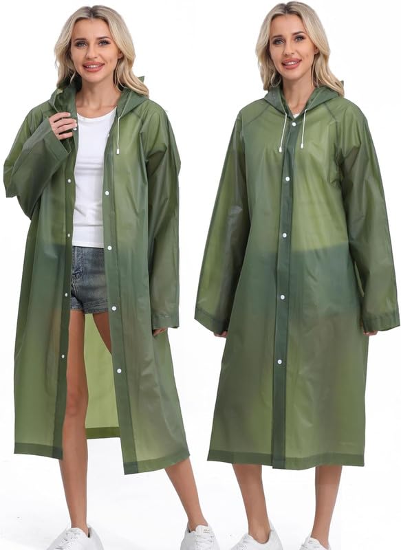 mikoniko 1 pcs Pack Rain Ponchos for Adults Reusable Raincoats Emergency Survival With Hoods And Sleeves for Women & Men-picture-20