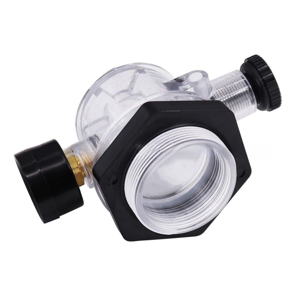 Manometro luminoso da 60 PSI con valvola di rilascio, filettatura 1/4 NPT Kit filtro nero per piscina, display trasparente in condizioni di scarsa illuminazione per la manutenzione della