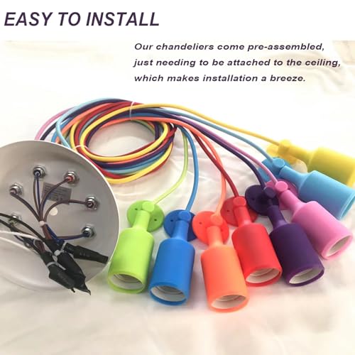 Jsdorsy JL Colorful Spider Chandelier, Kids Ceiling Light Fixtures Adjustable Diy Ceiling Hanging Pendant Light thumb #3