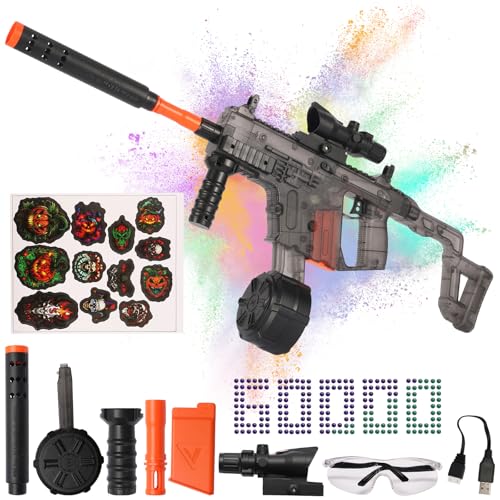 Gel Ball Blaster with 12 Cool Stricks Transparent Version Electric Toys Powerful 160 Fps 70ft 10 Rs Per Seconds High Speed Automatic Splatter Ball...