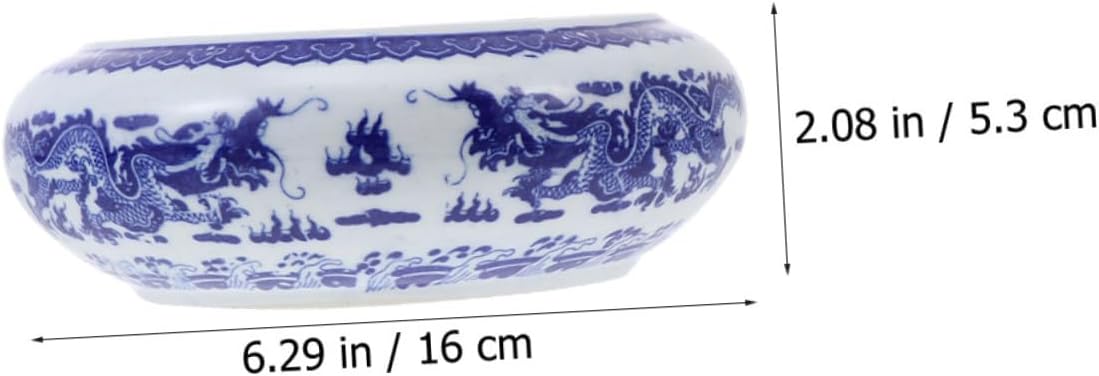 Chinese Calligraphy Ink Dish Set 2-Piece Ceramic Brush Pen Holder Multifunctional Ink Bowl for Art Supplies for Painting and Calligraphy