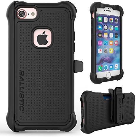 Ballistic Tough Jacket MAXX Series Case with Rugged Holster Belt Clip for Standard Size 4.7-inch Apple iPhone 8, iPhone 7, iPhone 6s/6 (Black) - Not Compatible with iPhone Plus 5.5-Inch Screen Size Smartphones
