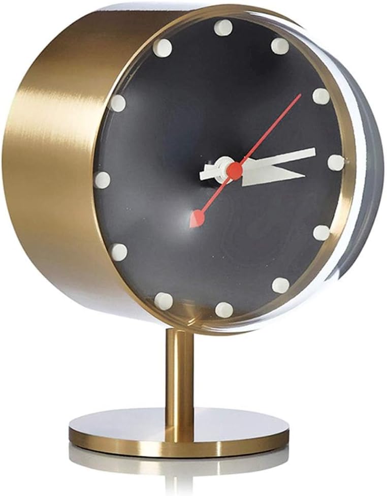 LNGCLTEZ Brass Bedroom Retro Desk Clock, Night Clock