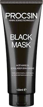 PROCSIN Black Mask Black Mask, Pore Purifying & Anti-Blackhead, Activated Charcoal, Smooth and Vibrant Skin Appearance, 100 ML