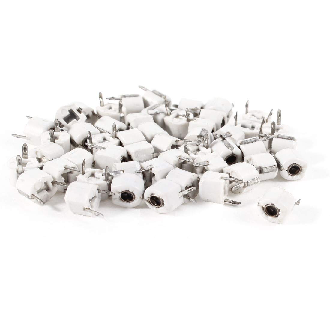 New Lon0167 50 Pcs Through Hole 6mm Trimmer Variable Capacitors 10pF White(50 Stcke Durchgangsloch 6mm Trimmer Variable Capacitors 10pF White