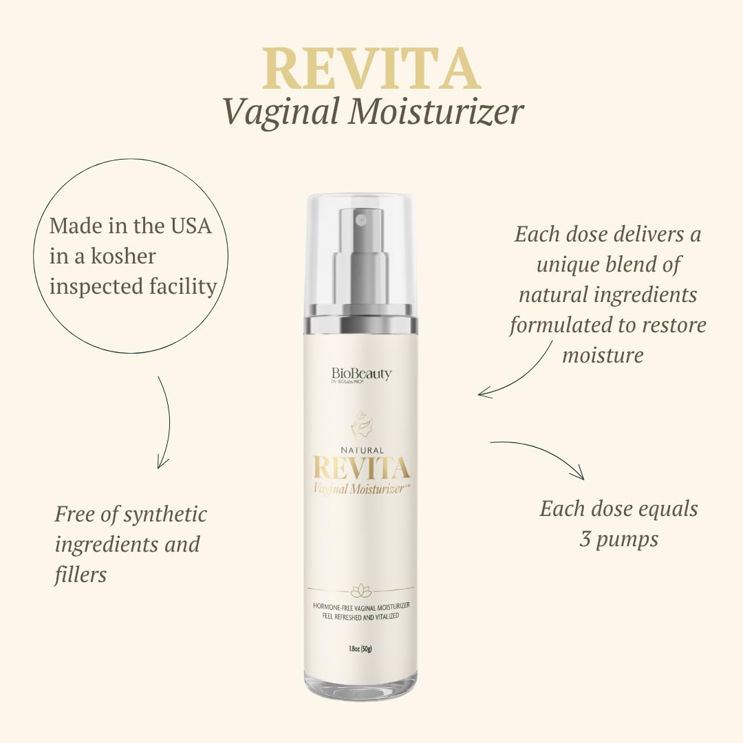 Revita Vaginal Moisturizer Cream, Hormone-Free Vaginal Moisturizer with Shea Butter, Hyaluronic Acid, Cocoa Butter, Vitamin E, Natural Oils & Beeswax - Gentle Hydration for Comfort & Balance, 1.8oz