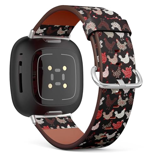 Bracelet Fitbit Sense 2 et Versa 4 en cuir végétalien imprimé poulet