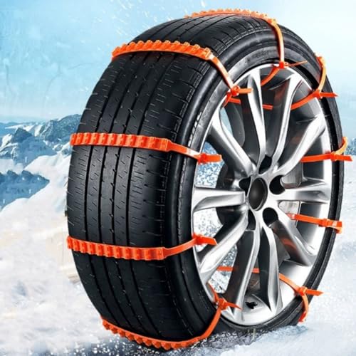 20 PCS Snow Chains Tire Adjustable Anti-Slip Tire Zip Ties for Snow Chains | Universal Winter Car Truck SUV Traction Grips | Emergency Mud Sur Non-Slip Anti-Skid Traction Cables (red)