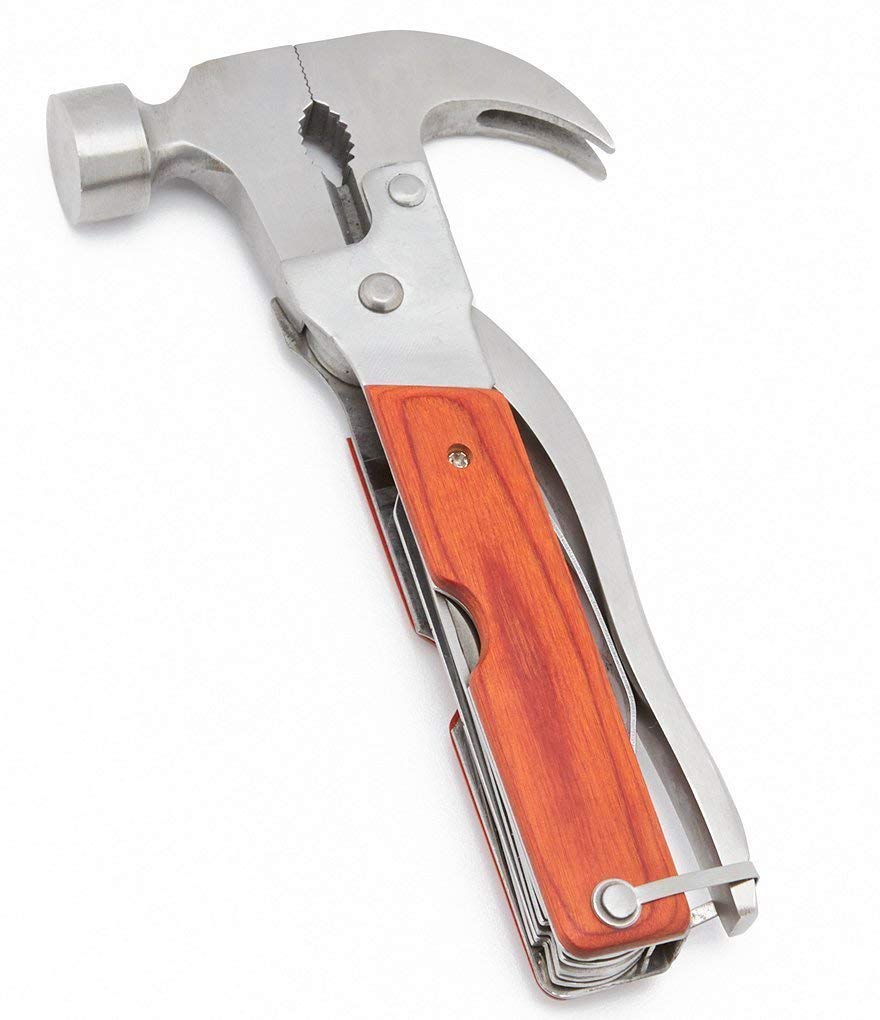 Samarth Deals Multifunction Multipurpose MultiTools Hammers Camping Survival Gear Kit Wood Inlay Handle Stainless Steel Tool with Portable Durable Pocket Multi Tool Kit-image-25