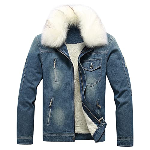 Veste Sherpa homme blouson denim chaud hiver vêtement extérieur épais