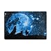 Produktbild JSTEL INGBAGS Teppich, Wolf, Wald, Baum, Nacht, Mond, Nebel, Universum, Galaxie, Wohnzimmer, Esszimmer, 90 x 60 cm, Polyester, multi, 6 x 4 Feet