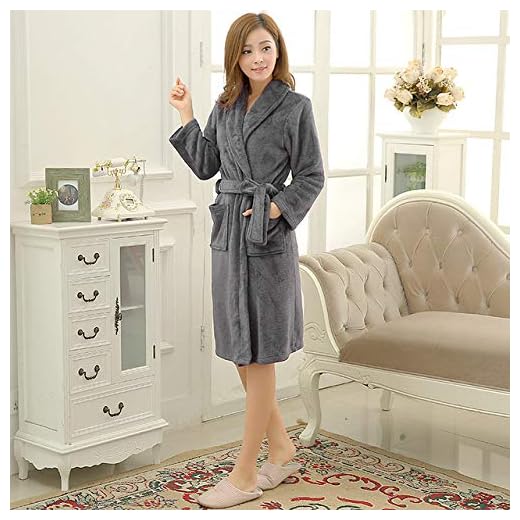 SDCVRE Badrock Heta säljande älskare mjuka som siden Varm varm morgonrock Män Lång Kimono badrock Femme kläder Herr morgonrock för manliga badrockar, kvinnor grå, S