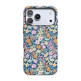 Casely Alex ケース | フルブルーム | ネイビーフローラル | MagSafe対応 | 大胆な保護デザイン