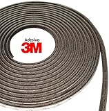 Veda Frestas Escova Adesivo Porta Janela 10x7mm - 5 Metros (CINZA)