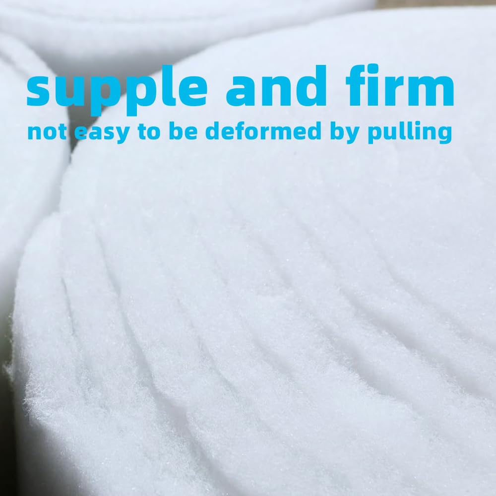 Rouleau de ouate de polyester hypoallergénique ignifuge pour matelassage, literie, coussins, tapisserie, couture, rembourrage et artisanat (200 g/m²) 135 cm x 5 m