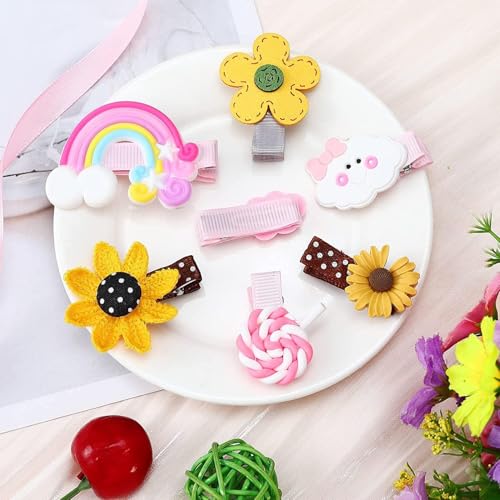 Image of Unicorn Hairpin Alligator Clips for Baby Girl's Rainbow Clip Soft Clip Mermaids Set Baby Hairpin For Kids Girls Toddler Hair Accessories. 10 PCS