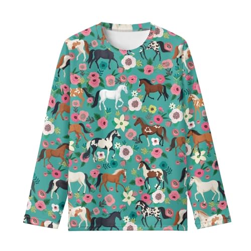 Image of Renewold Boys Girls Tees Kids T-Shirt Long Sleeve Crewneck T Shirts Casual Athletic Tops Clothing for Home School Travel