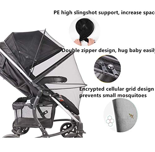 BAYINBROOK Universal Sonnenschirm, Sonnenverdeck, Sonnenschutz Markise Sonnensegel, Schatten Baldachin für Kinderwagen und Buggy (Mosquito Net)