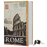 Diversion Book Safe Storage Box,Secret Safe Can with Security Key Lock,Rome