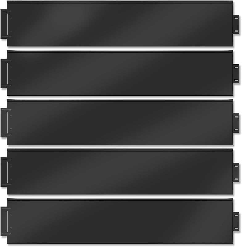UISEBRT Bordo per prato in metallo, 20 m, 100 x 18 cm, zincato, per aiuole, 20 pezzi, lunghezza 5 m, altezza 18 cm, colore nero