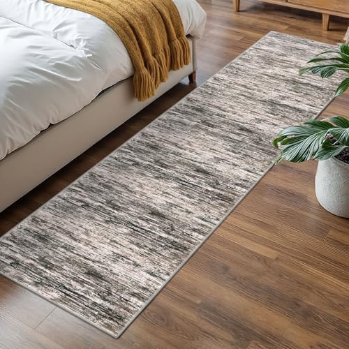 2x7 Brown Green Black White Modern Abstract Runner Rug for Hallways, Super Soft Hallway Decor Kitchen Rugs with Non-Slip, Non-Shedding Washable Rug for Hallways Entryway Bedroom Indoor