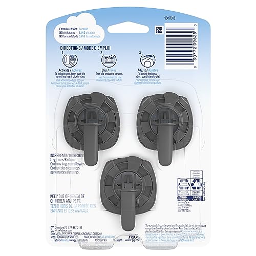 Febreze Car Vent Clip Air Freshener, Gain Island Fresh, 3 Count