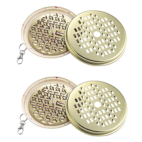 Vanknono 2 Pieces Mosquito Coil Holder, Portable Metal Mosquito Incense Burner Sandalwood Coil Holder Mosquito Sandalwood Tin With Hook For Patio Camping Fishing Hiking Outdoor Supplies #TOP2