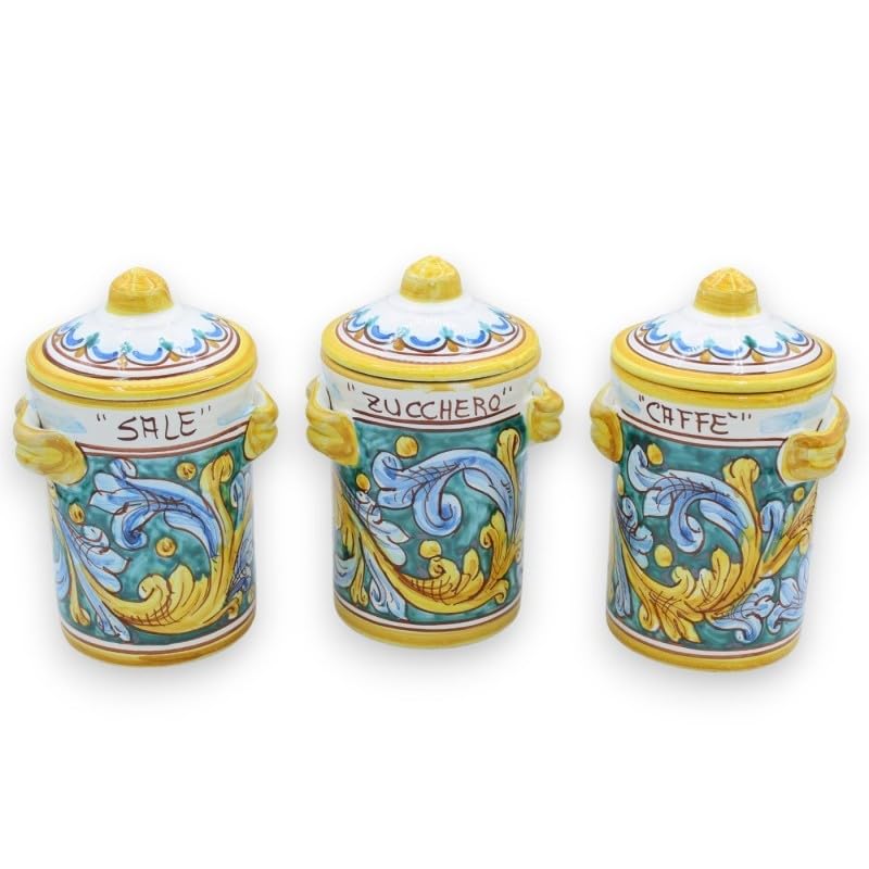 Pots en céramique Tris Caltagirone Sicilia Bedda Capaci baroque