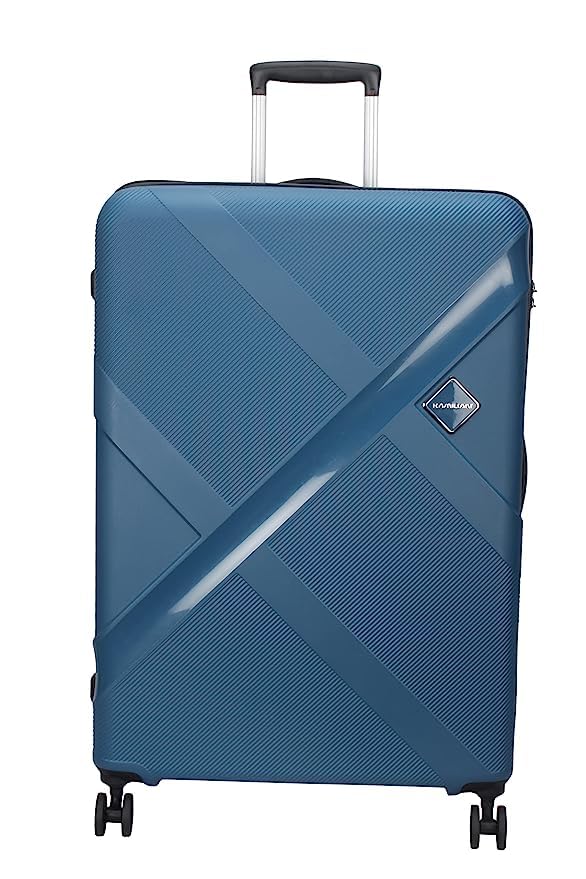 Image of American Tourister Kamiliant Cabin Luggage Polyproplyene Dual 4 Spinner Wheels Trolley Bag /Luggage,with 3 Years International Warranty 55 cm (Blue)