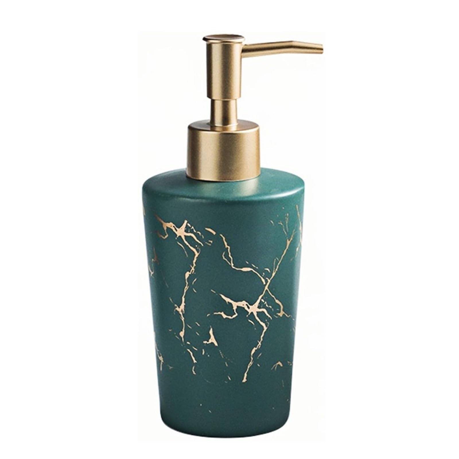Yofab Green Countertop Ceramic Soap Dispenser Lotion For Bathroom Vanity Countertop For Kitchen Vintage Bathroom Decor(Green)