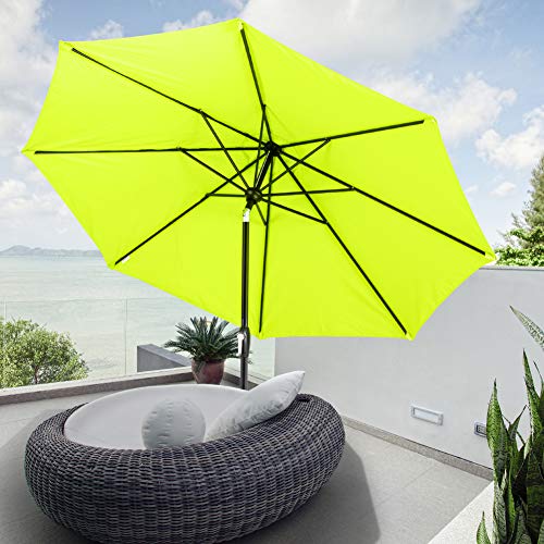 Tempera 9 Ft Patio Umbrella Outdoor Garden Table Umbrella With Push Button Tilt And Crank 8 Steel Ribs Apple Green Buy Online In Cambodia At Desertcart