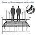 VECELO Queen Size Metal Platform Bed Frame with Headboard and Footboard, Heavy Duty Slat Support / No Box Spring Needed Mattress Foundation/ Underbed Storage Space, Victorian Style
