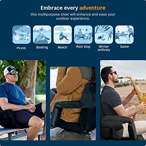 Alpcour Folding Stadium Seat – 25-Inch Extra Wide Padded Adults Camping Reclining Waterproof Bleacher Chair – Best Ultra Extra Thick Lightweight Back Support Cushion Seats For Bleachers W/Arm Rest #TOP6