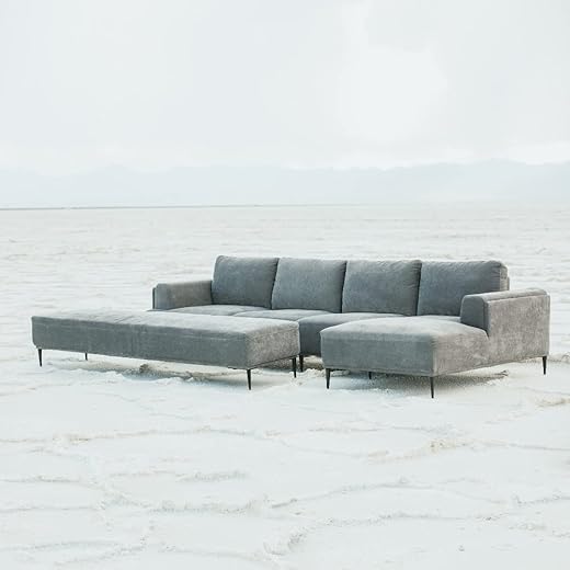 Euro-Lounge Sectional (Right Facing, Grey)