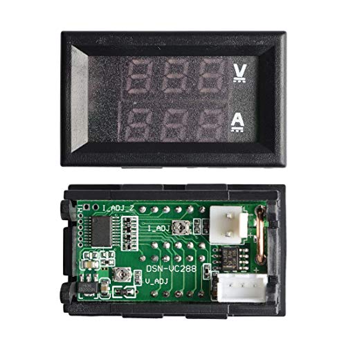 Image of AKK LED Digital Voltmeter Ammeter Blue Red LED Amp Dual Digital Display Voltage Meter, Electronic Monitors and Monitor modules for Monitoring Electric Current and Electrical Signals