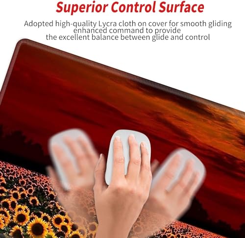 Image of XXXL Mouse Pad Gaming 48x24 Extra Large Mousepad Huge Full Desk Mat Oversized Desk Pad Sunflower Sunset Marble Mouse Mat Giant Computer Mat for Protector Desktop