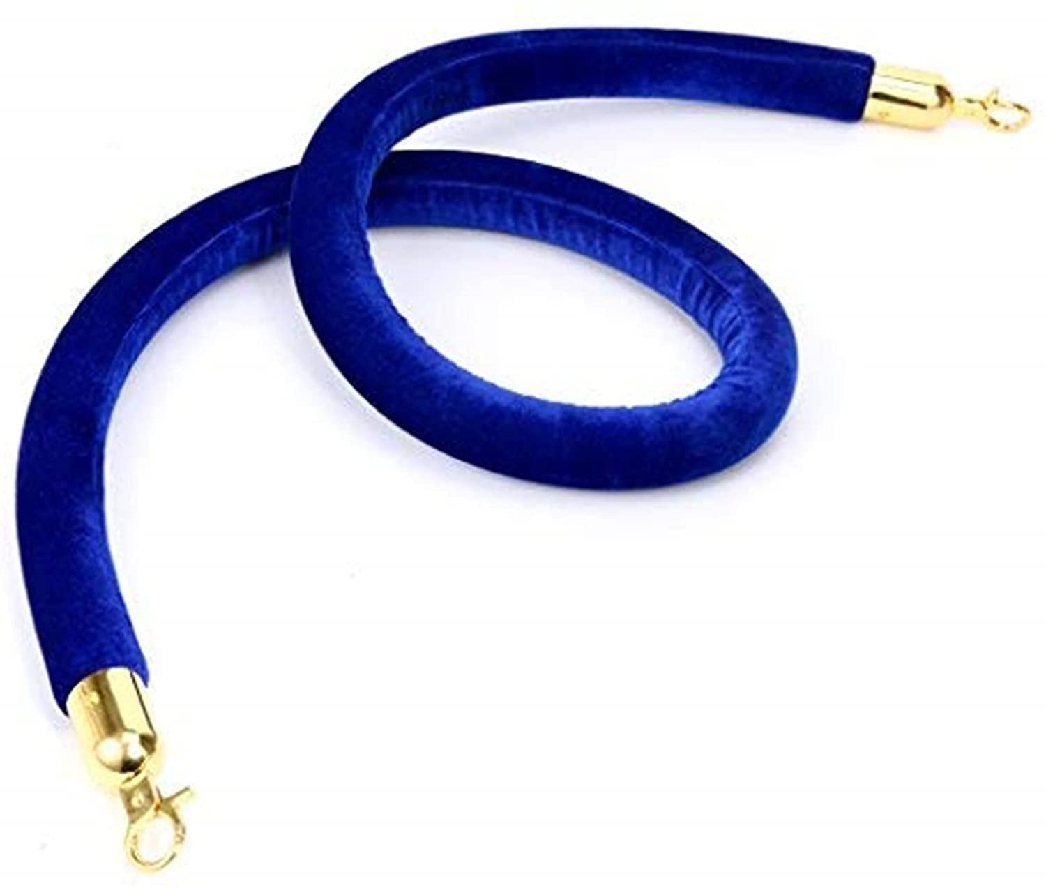 Corde de balisage avec mousquetons dorés barrière de sécurité bleue