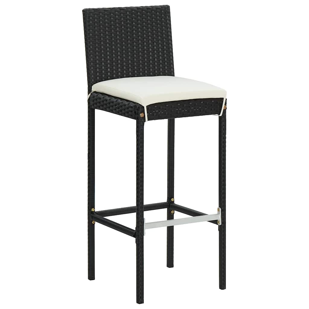Set bar jardin 9 pièces avec coussins noirs