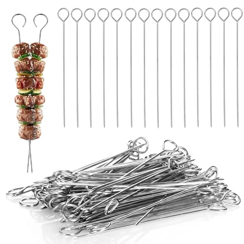 Rouladennadeln 40 Stück im Set - Rouladennadeln Edelstahl rostfrei Länge 15 cm Rouladenspieße mit rundem Griff praktischer Ersatz für Rouladenklammern