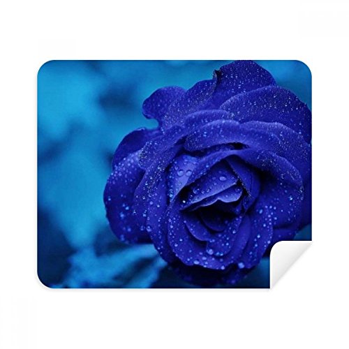 Dark Blue Roses Flowers Cleaning Cloth Screen Cleaner 2pcs Suede Fabric
