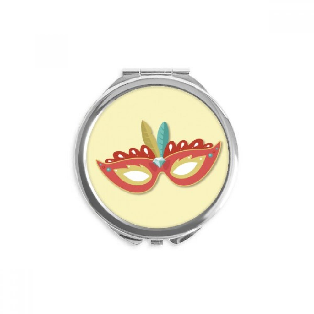 Miroir de poche rond orange masque Venise pour corriger son maquillage partout