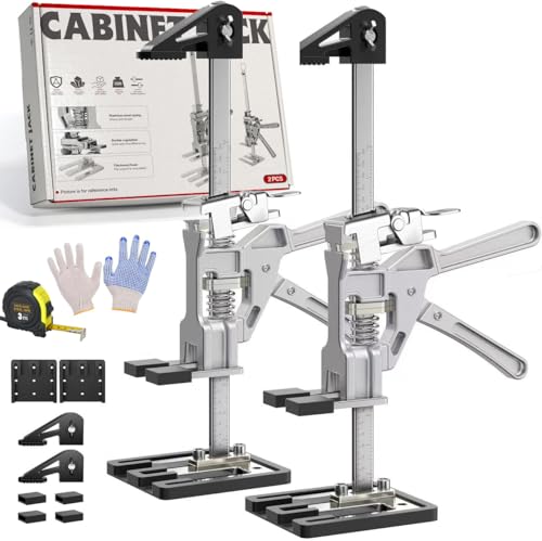 2 Pack Labor Saving Arm Jack Multi-Function Height Adjustment Lifting Device with Scale Two-Speed Lifter Jacks Arm Tool Lift for Installing Cabinets Doors & Windows Furniture 440LB/200KG