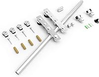 Vista 145 de TSMST Kit de herrajes para puerta corrediza de granero de 6 pies, riel de acero inoxidable de servicio pesado resistente con montaje superior