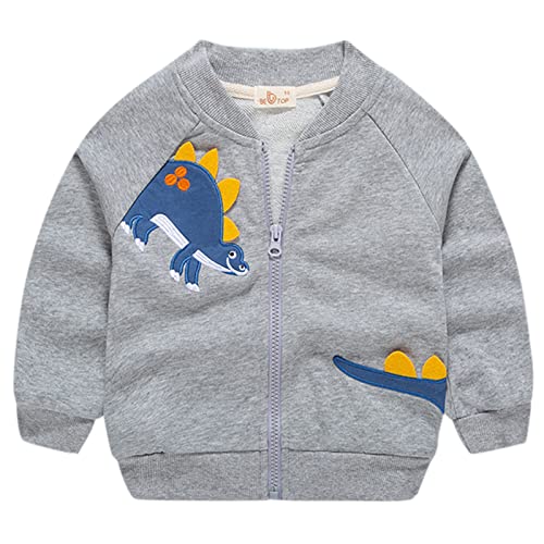 Kids Boys Autumn Winter Print Cotton Dinosaur Long Sleeve Coat Jacket Sweatshirt Girls Toddler Clothes
