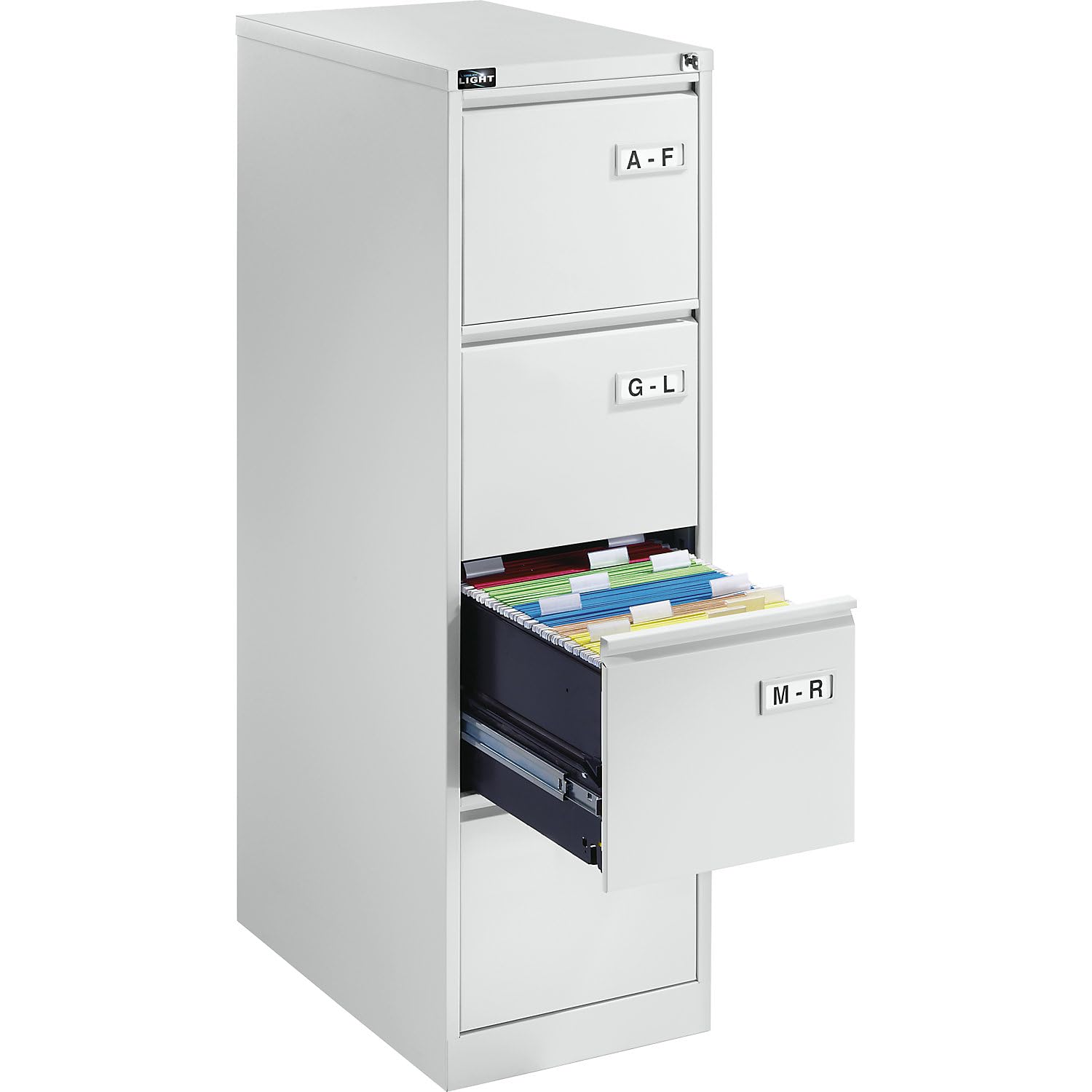 BISLEY | Hängeregistraturschrank Light | 1-bahnig | 4 Schübe | DIN A4 | lichtGrau