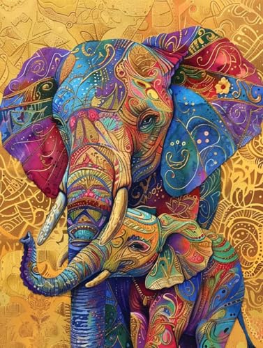 Broderie Diamant Adulte Éléphants : Activité Zen et Complice en Famille