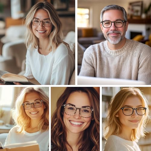 Image of Reading Glasses Anti-Glare Readers 5-Pack for Men Women | Reading Glasses for Women Men, Eyeglasses, Blue Light Readers for Men Women